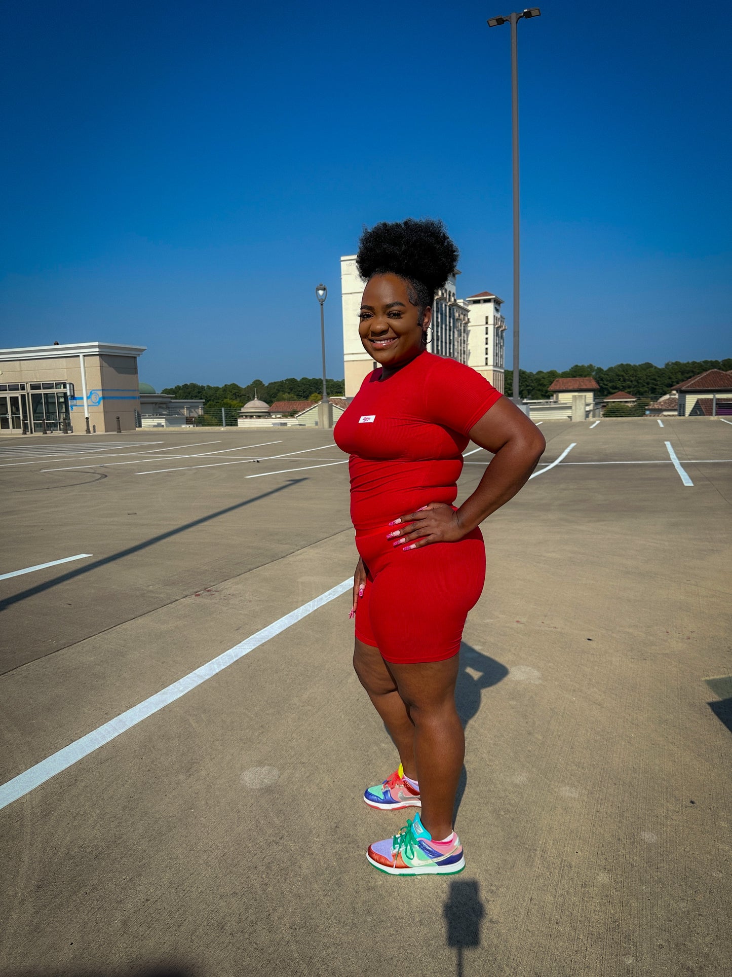 RED LEISURE WEAR SHORTS