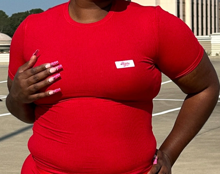 RED LEISURE WEAR TOP