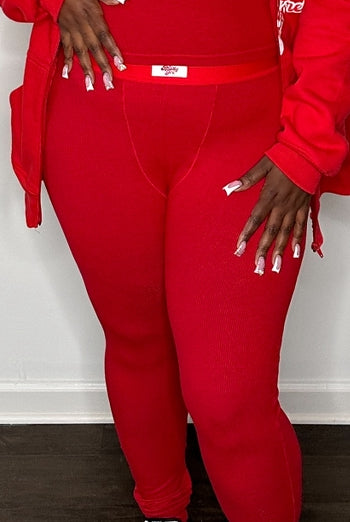RED LEISURE WEAR LEGGINGS