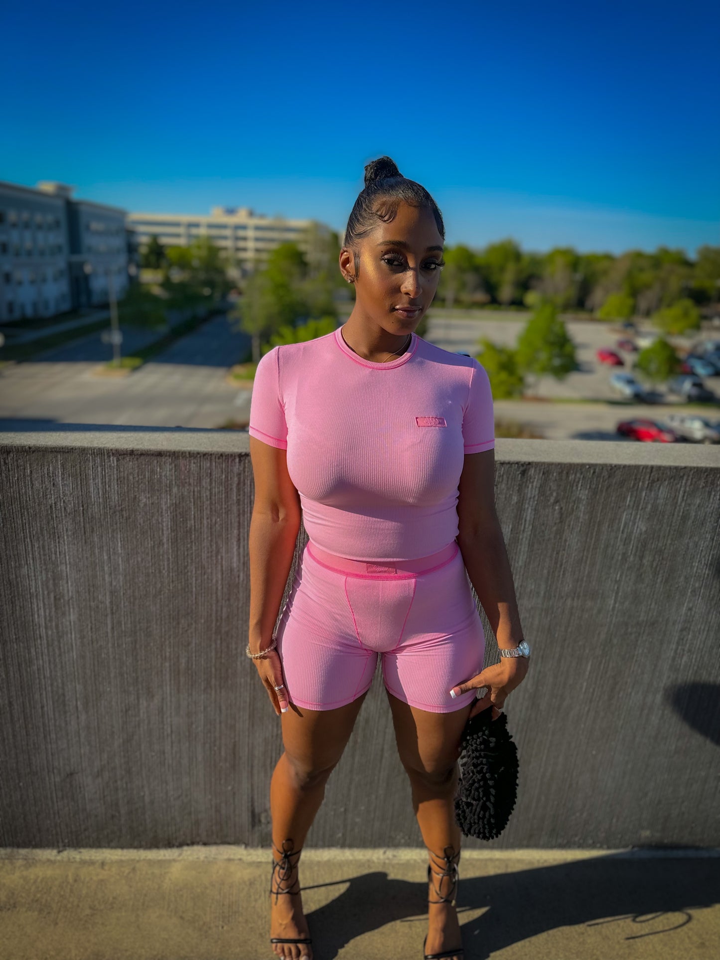 PINK LEISURE WEAR SHORTS