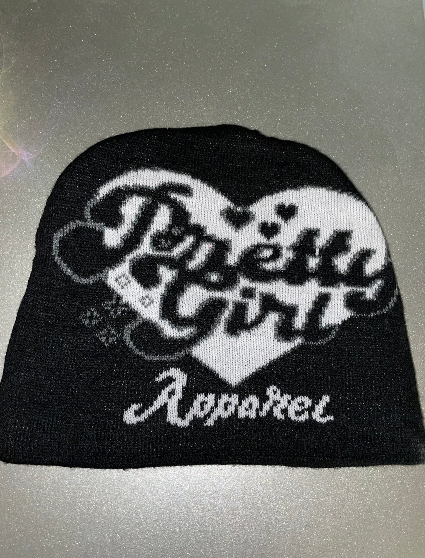 PRETTY GIRL BLACK BEANIE