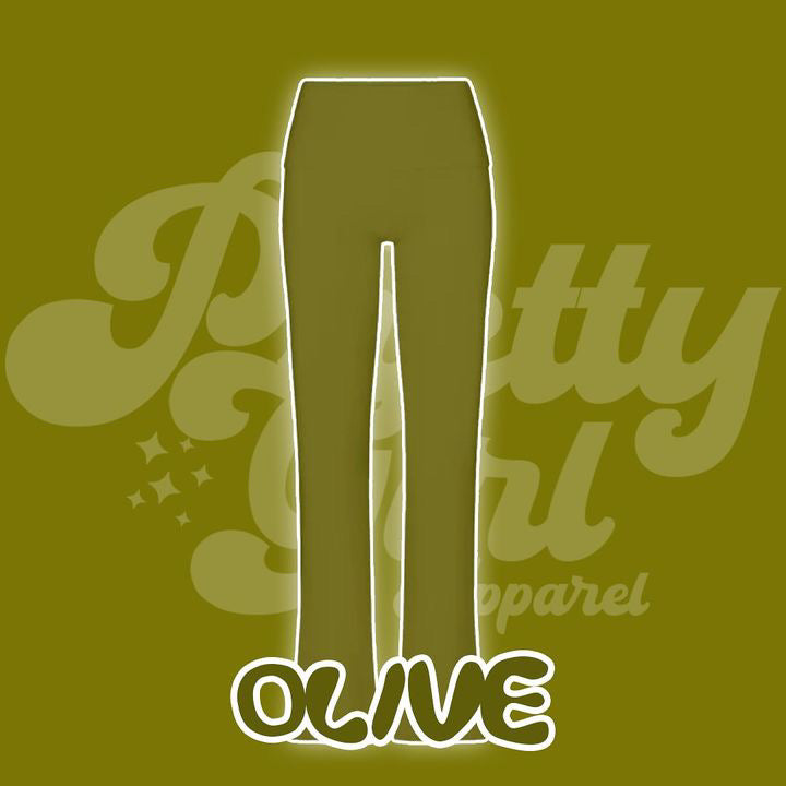 OLIVE FLARE PANTS