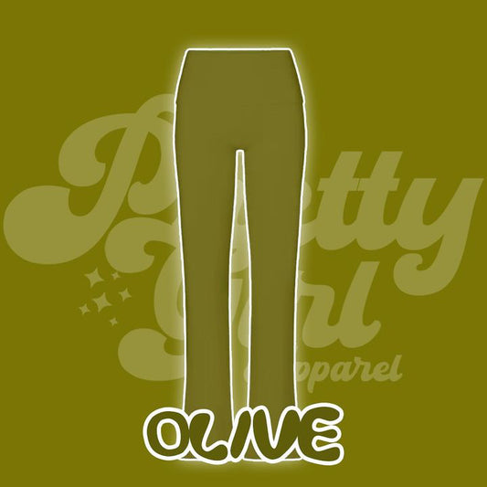 OLIVE FLARE PANTS