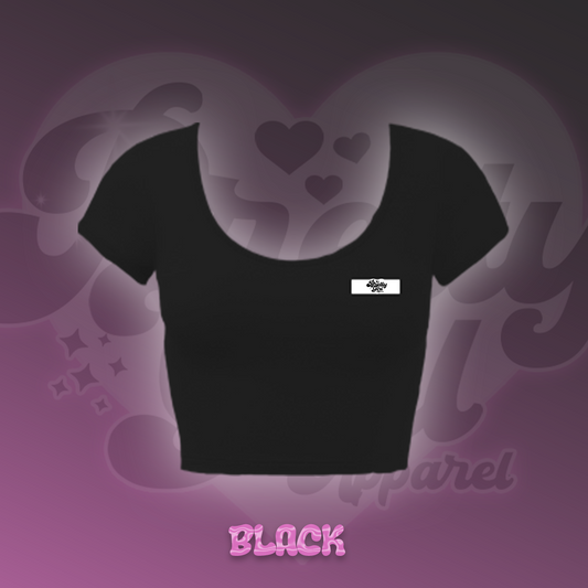 BLACK LEISURE WEAR SHORT SLEEVE TOP