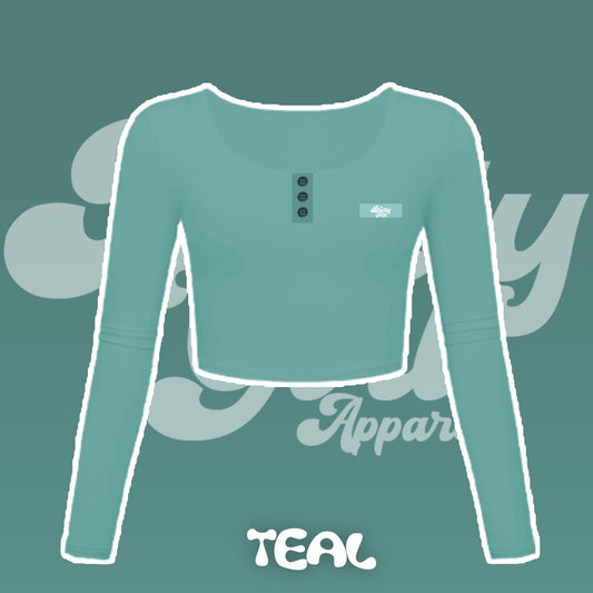 TEAL CROPPED LONG SLEEVE