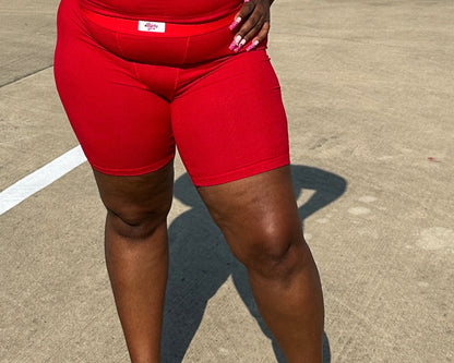 RED LEISURE WEAR SHORTS